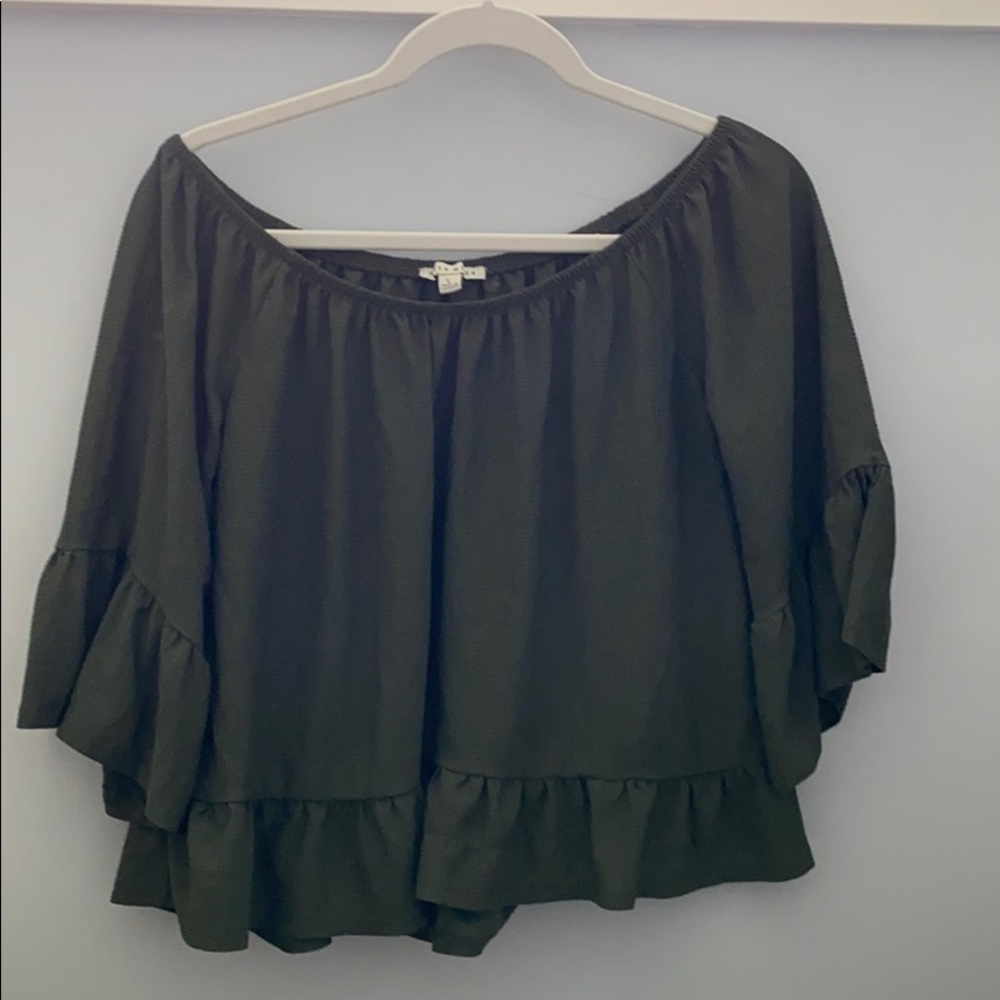 Cropped off the shoulder top